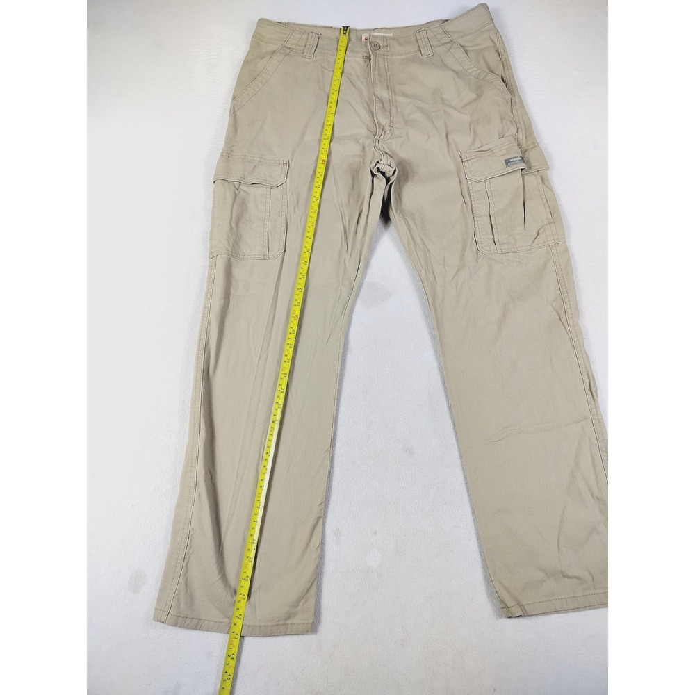 Wrangler Cargo Pants Mens 36 Beige Relaxed Fit Stretch Workwear Utility Outdoors - Picture 6 of 10